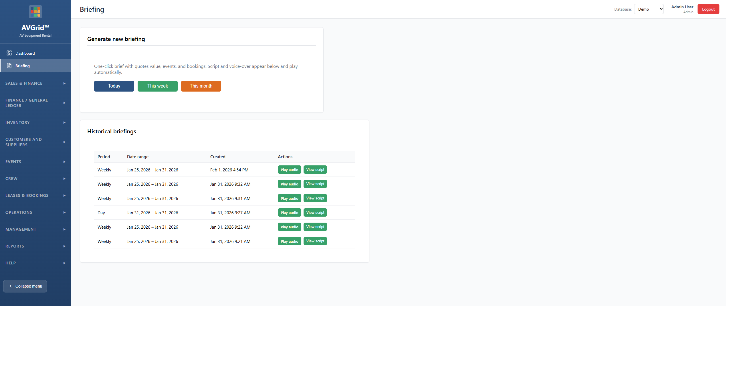 AVGrid crew briefing