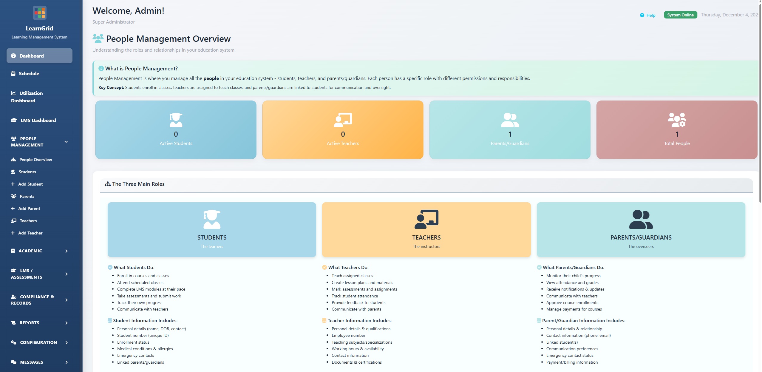 People & student management
