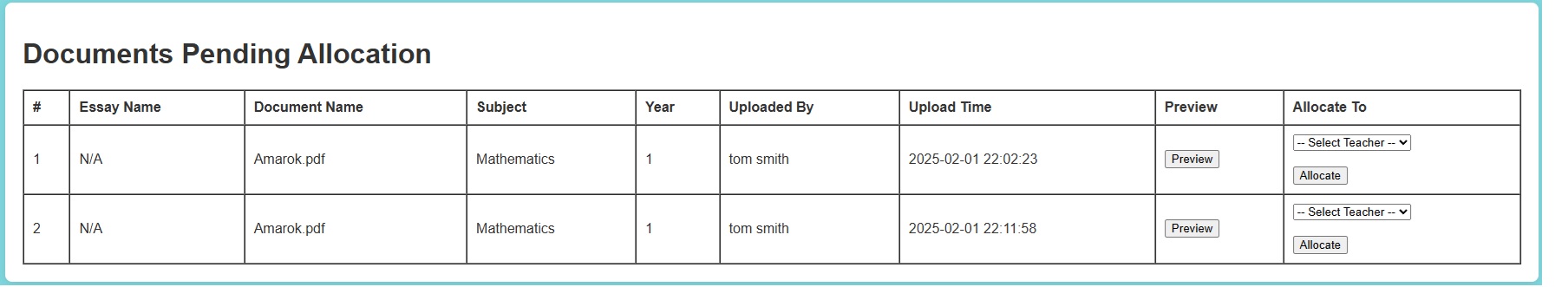 Progress tracking dashboard