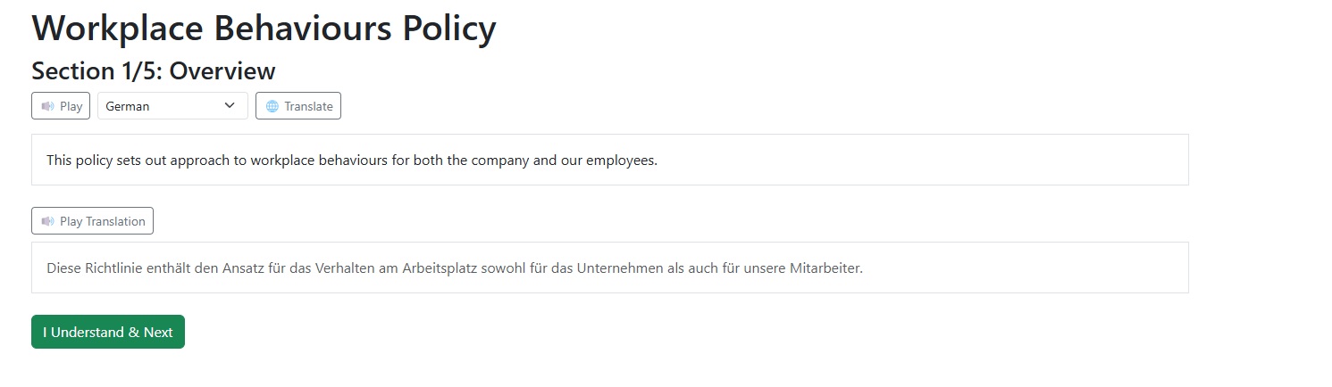 Translation and audio support