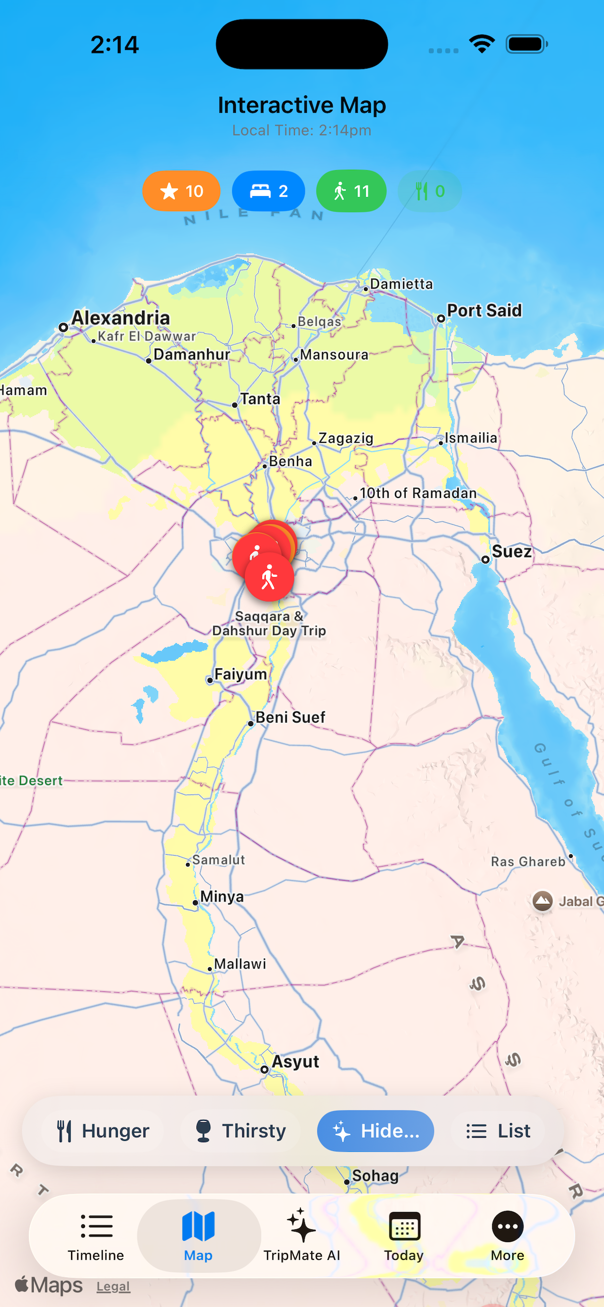 TripMate AI – trip view