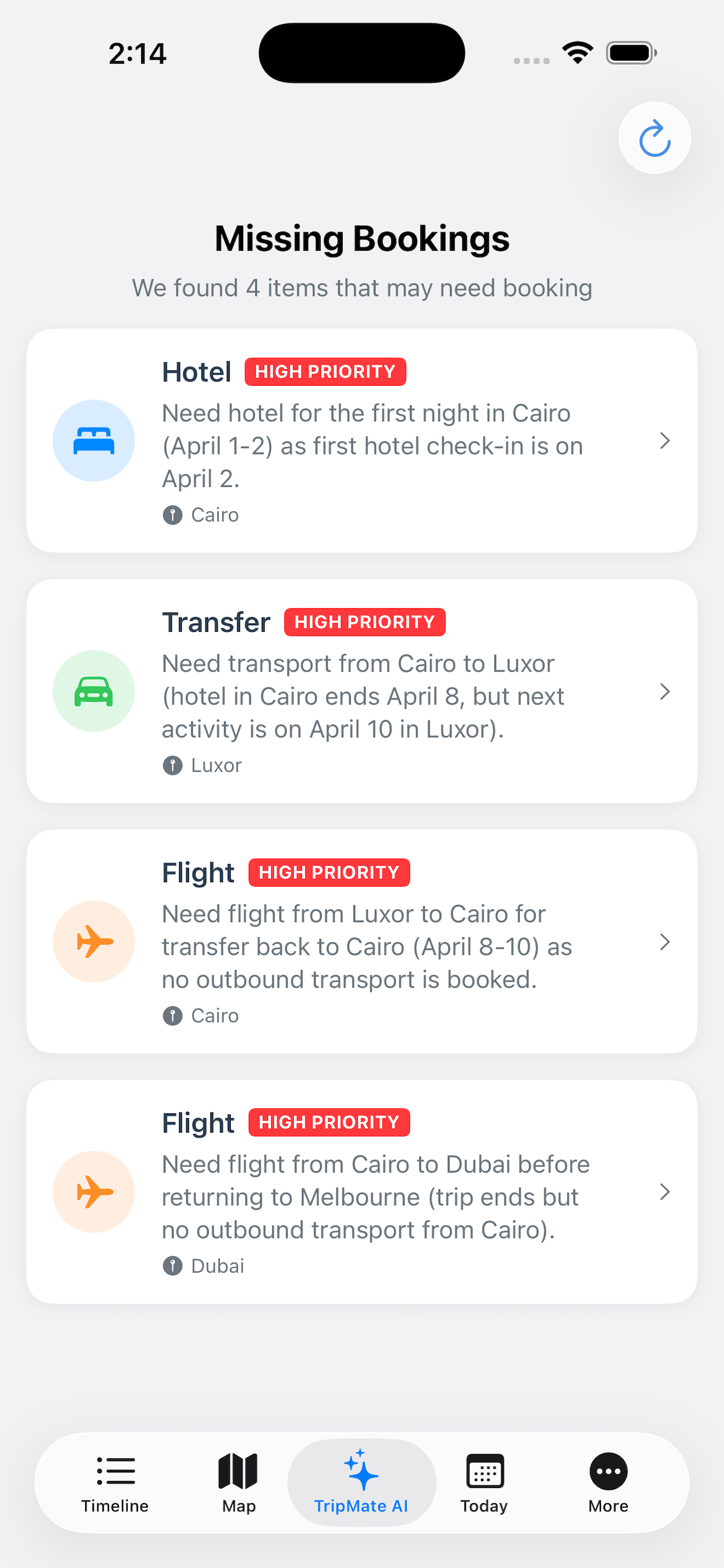 TripMate AI – itinerary